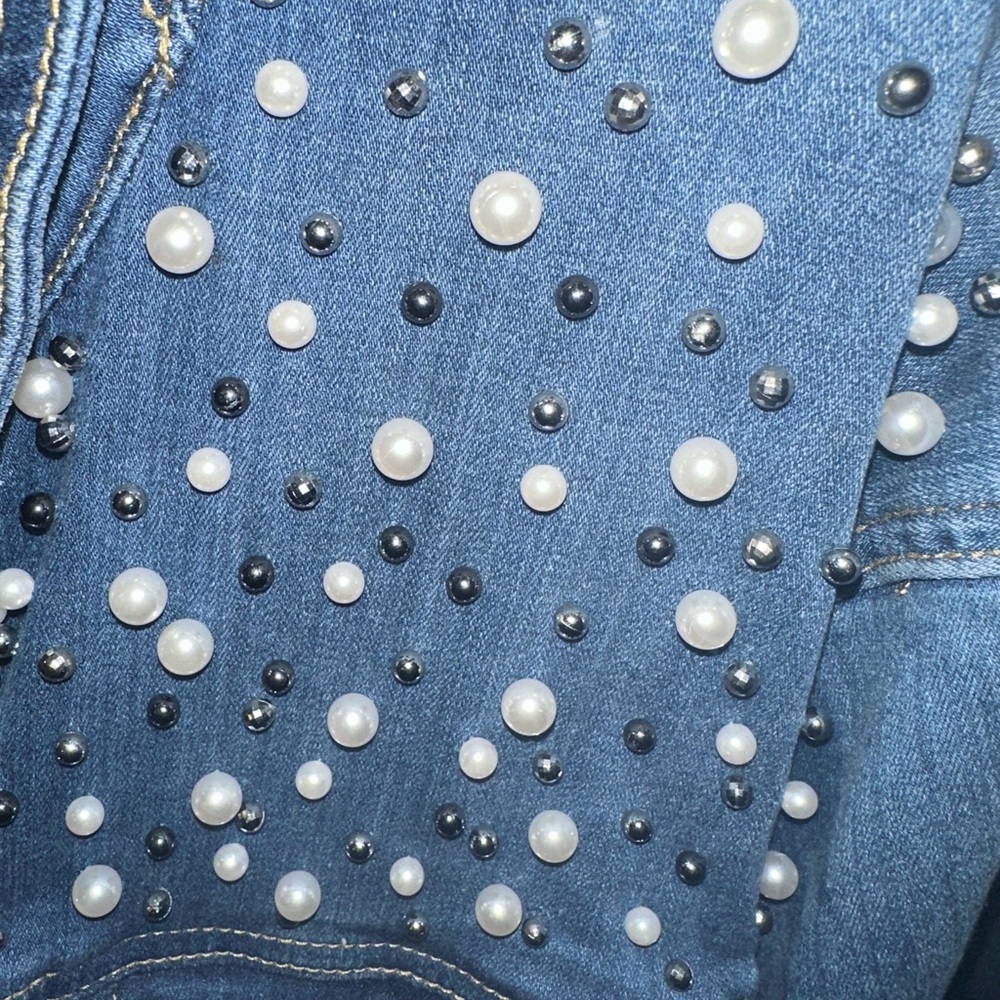 Lane Bryant Blue Denim Jacket with Studs - Picture 6 of 6
